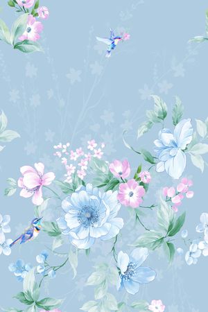 抽象花卉印花华亿平台图片