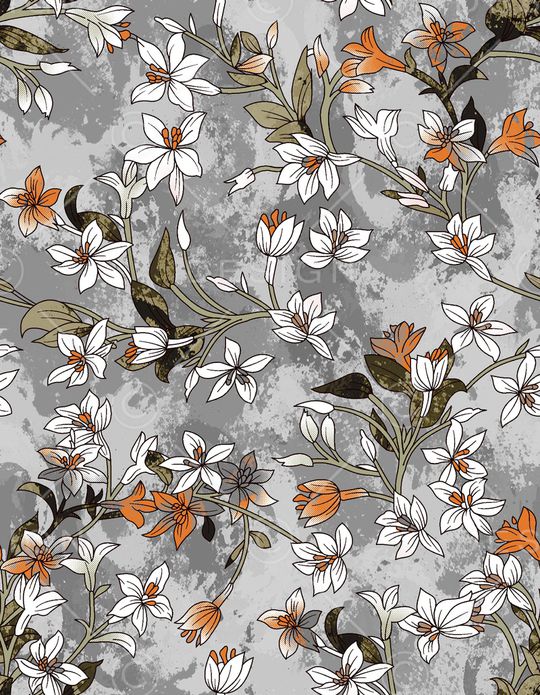 抽象花卉印花华亿平台图片