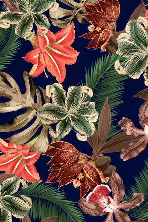 花卉印花华亿平台图片