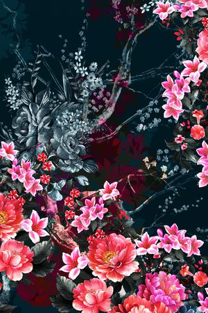 花卉印花华亿平台图片