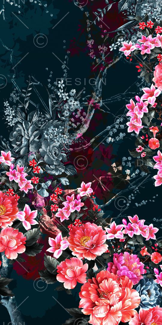 花卉印花华亿平台图片