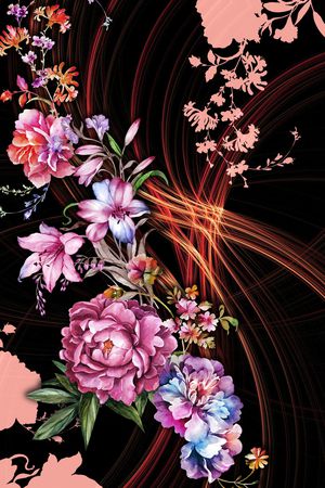 花卉印花华亿平台图片