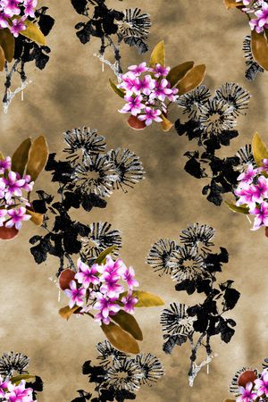 花卉印花华亿平台图片