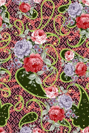 花卉印花华亿平台图片