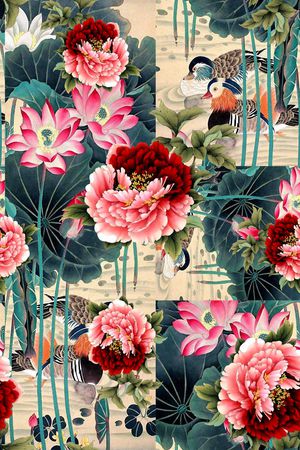 中国风印花华亿平台图片