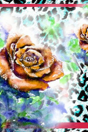 玫瑰花印花华亿平台图片