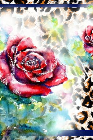 玫瑰花印花华亿平台图片