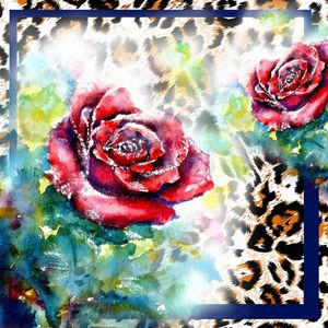 玫瑰花印花华亿平台图片