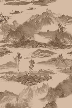 水墨风印花华亿平台图片