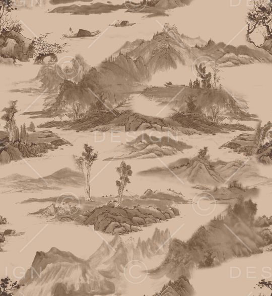 水墨风印花华亿平台图片