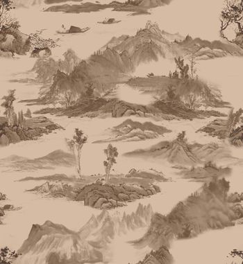 水墨风印花华亿平台图片