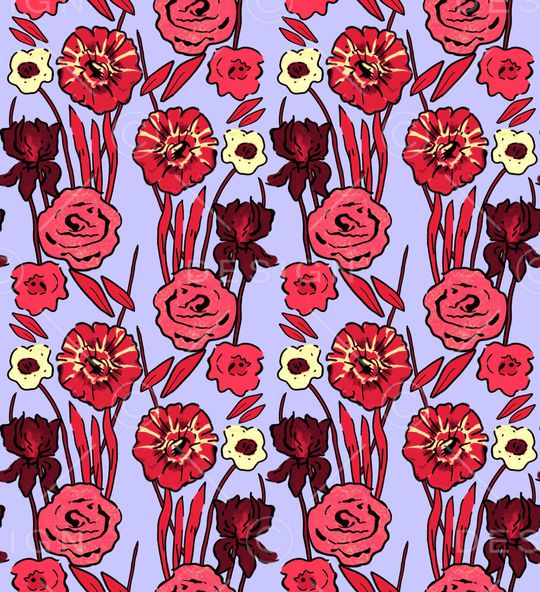 玫瑰花印花华亿平台图片