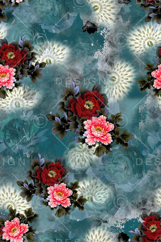 连衣裙印花华亿平台图片