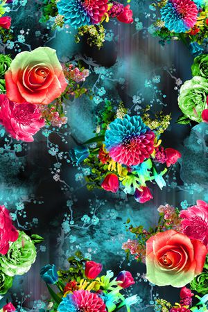 连衣裙印花华亿平台图片