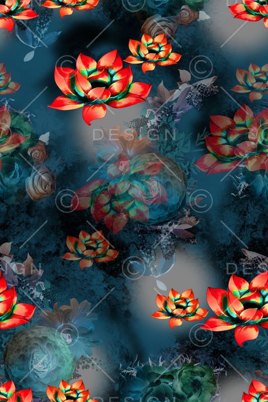 连衣裙印花华亿平台图片