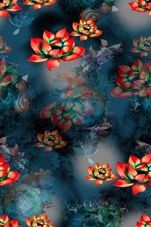 连衣裙印花华亿平台图片