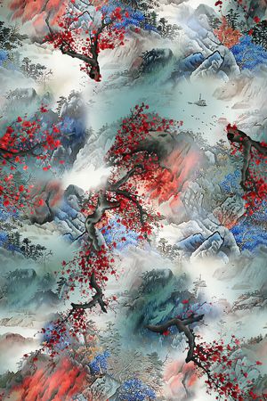 梅花印花华亿平台图片