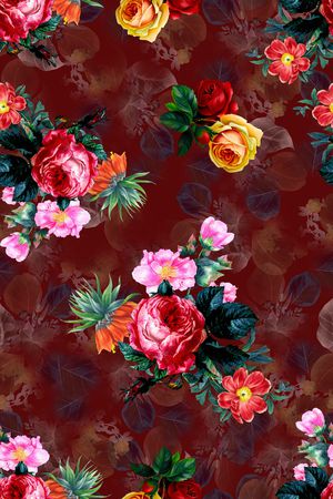 连衣裙印花华亿平台图片