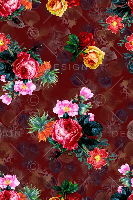 连衣裙印花华亿平台图片