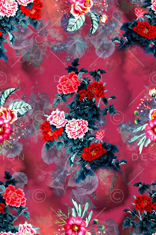 连衣裙印花华亿平台图片