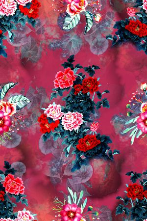 连衣裙印花华亿平台图片