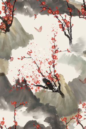 抽象花卉印花华亿平台图片