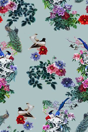 花鸟印花华亿平台图片