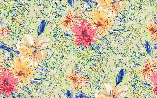 花卉印花华亿平台图片