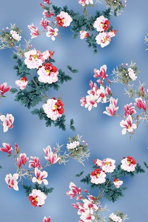 玉兰花印花华亿平台图片