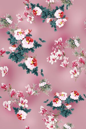 玉兰花印花华亿平台图片