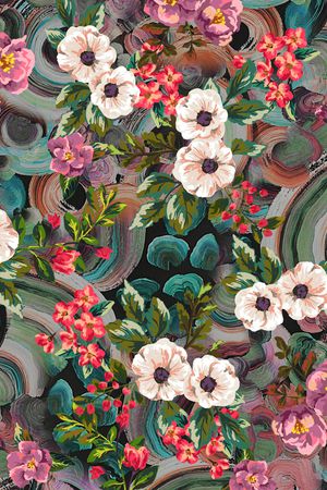 花卉印花华亿平台图片