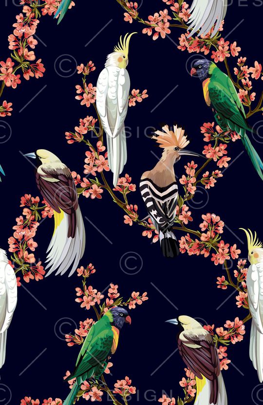 花鸟印花华亿平台图片