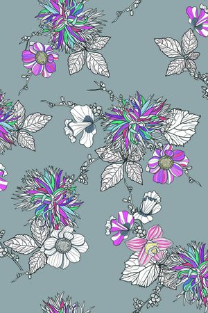 抽象花卉印花华亿平台图片