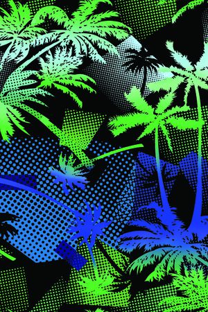 椰子树印花华亿平台图片