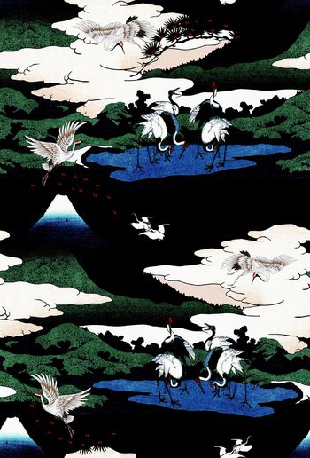 仙鹤印花华亿平台图片