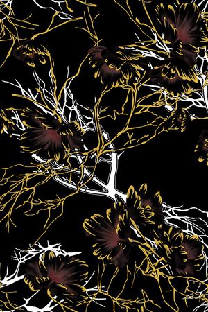 树枝印花华亿平台图片