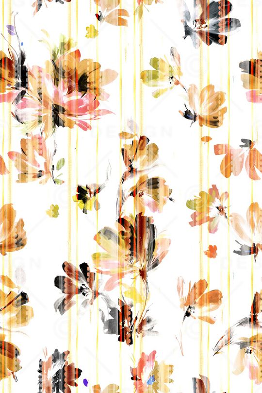 抽象花卉印花华亿平台图片