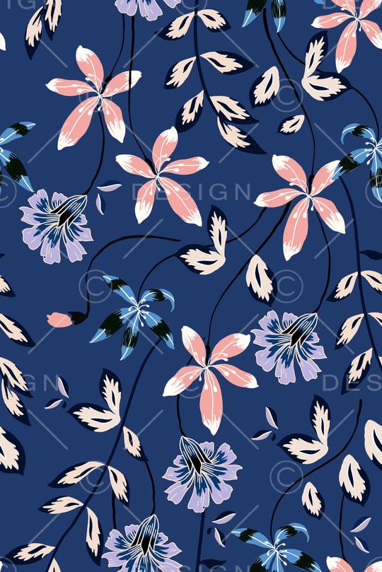 抽象花卉印花华亿平台图片