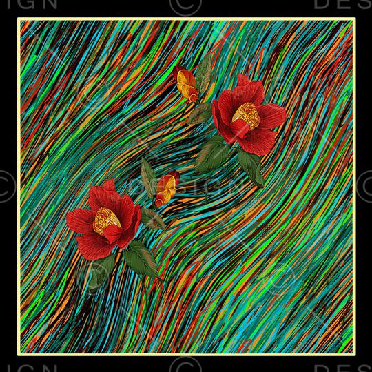 抽象花卉印花华亿平台图片