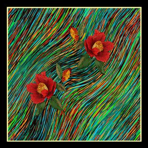 抽象花卉印花华亿平台图片