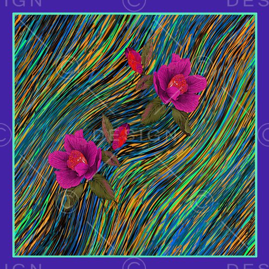 抽象花卉印花华亿平台图片