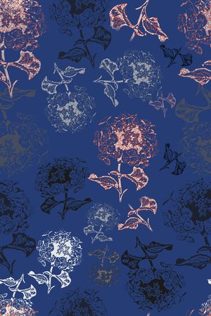 绣球花印花华亿平台图片