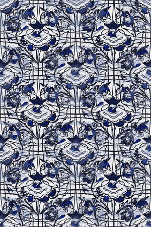 抽象花卉印花华亿平台图片