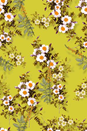 水彩花卉印花华亿平台图片