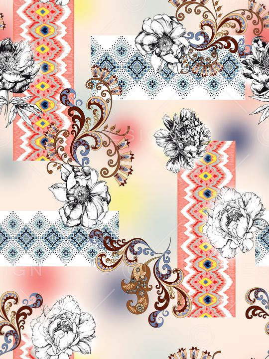 花卉印花华亿平台图片