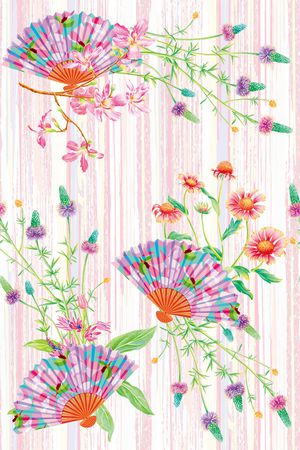 扇子印花华亿平台图片