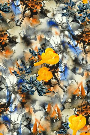 水彩画印花印花华亿平台图片