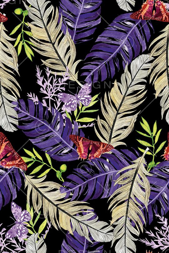 羽毛印花华亿平台图片