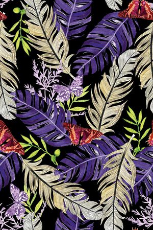 羽毛印花华亿平台图片