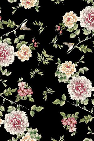 牡丹印花华亿平台图片